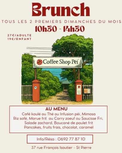 Brunch du dimanche enfin disponible dans votre coffee shop à Saint-Pierre, Saint-Pierre, L'Atelier de Flo - Coffee Shop Péï